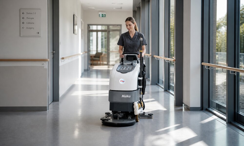 Reinigung Flur Bodenreinigungsmaschine Hako B45