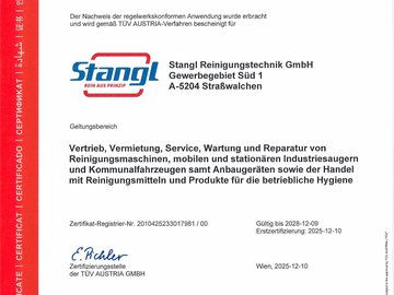 Stangl Reinigungstechnik ist zertifiziert nach ISO 14001 Umweltmanagement