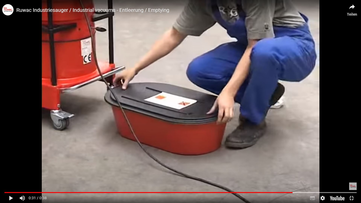Vorschaubild zum Video Ruwac Industrie zur Entleerung Staubbehälters