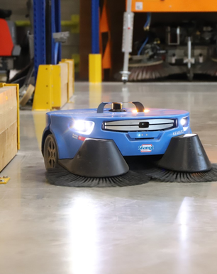 Kemaro K900 autonome Lehrmaschine kehrt selbstständig im Lager