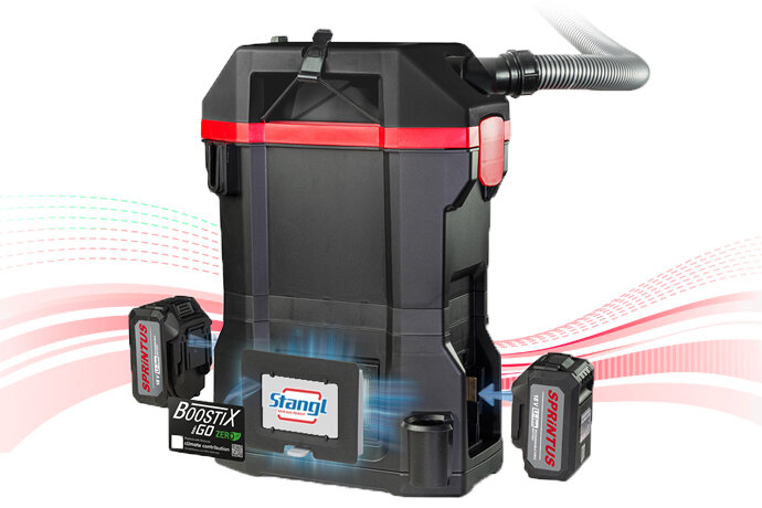 Stangl Rucksagsauger mit Akku, einsetzbar als Akku-Rückensauger