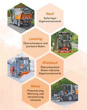 unterschiedliche Finanzierungsmöglichkeiten für Kehrmaschinen und Kommunalmaschinen bei Stangl