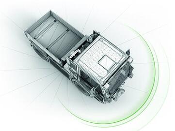 optimale Rundumsicht gegeben, beim Multicar M29 Geräteträger von Stangl