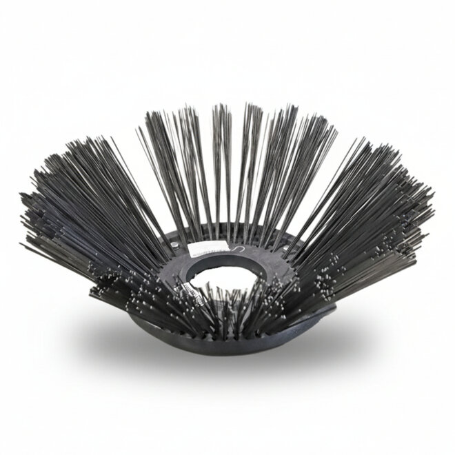 Stangl Tellerbesen mit Gussstahl- Flachdraht-Beborstung 1-tlg. Holzkörper 400mm, Kehr 750mm, Gußflachdraht 3,3x0,6mm Hako