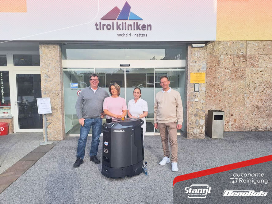 Tirol Kliniken in Natters führen die Unterhaltsreinigung mit einem CenoBots Reinigungsroboter von Stangl durch