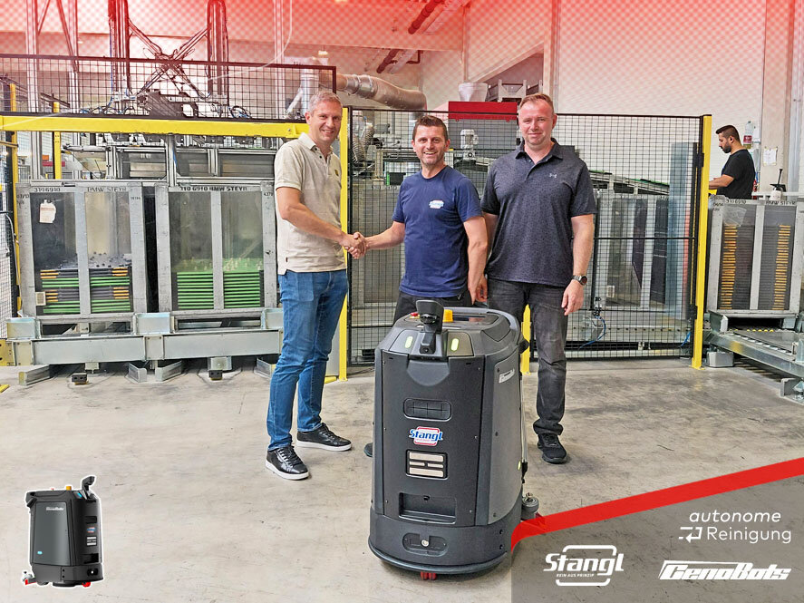 TARA Metalltechnik in Steyr stetzt zur Bodenreinigung einen autonomen CenoBots Reinigungsroboter von Stangl ein