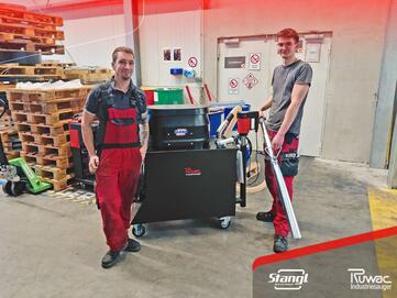 der neue Ruwac Industriesauger von Stangl, für Fuchs Metalltechnik in Ybbsitz, wird zum Spänesaugen und zur Trennung von Schneidöl und Metallspänen eingestetzt