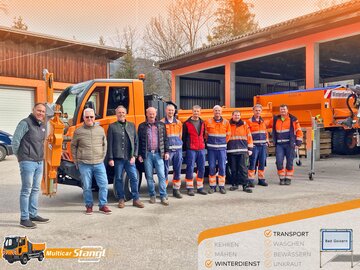 Marktgemeinde Bad Goisern erhält neuen 7,5 Tonnen Multicar-Geräteträger für WInterdienst und zum Schneestangen-Setzen von Stangl