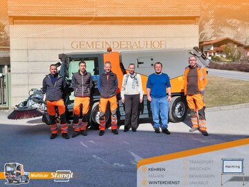 Gemeinde Haiming übernimmt neuen Geräteträger Multicar M29 von Stangl, zum Kehren und für den Winterdienst