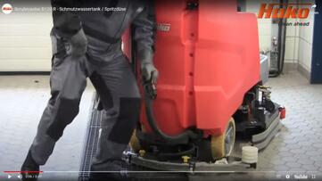 Vorschau Video Reinigungsmaschine B120-R Schmutzwassertank entleeren und Reinigen mit der Spritzdüse