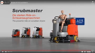 Vorschaubild Video Hako Scrubmaster B260-R von Stangl zu Produkteigenschaften und Einsatzbereichen der Aufsitz-Reinigungsmaschine
