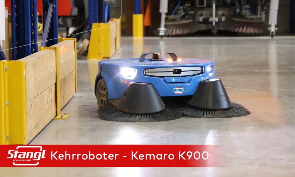 autonomer Kehrroboter Kemaro K900 von Stangl für Lagerflächen Produktion und mehr
