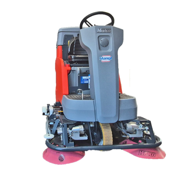 Bodenreinigungsmaschine Scrubmaster B120R mit Walzenbürste und Seitenbesen von Stangl