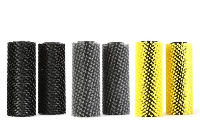 Walzenbürsten für die Walzenreinigungsmaschine Duplex 420 für Teppichböden oder Hartböden. 