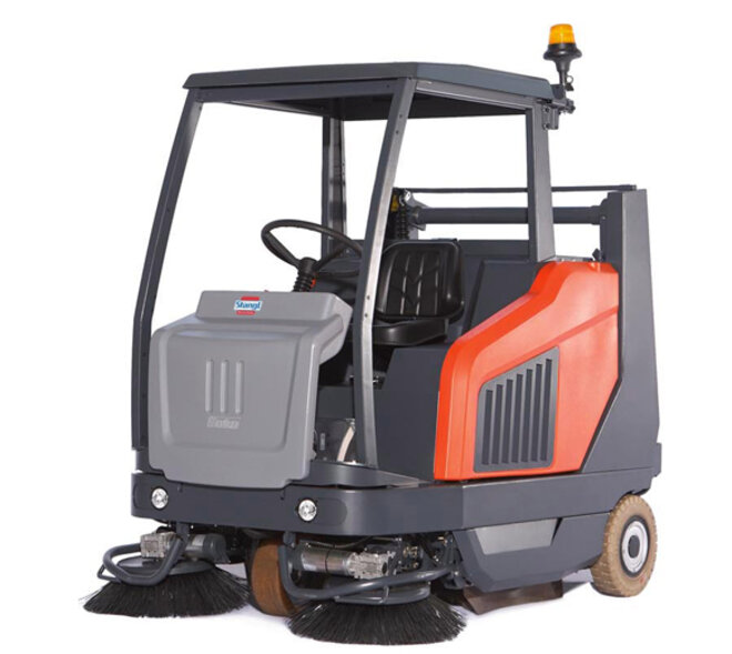 Aufsitz-Kehrmaschine Hako Sweepmaster 1500-RH von Stangl mit Hochentleerung