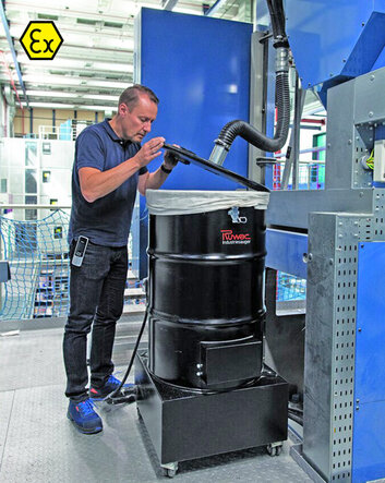 Industriesauger Ruwac DAV SB zum Absaugen stark komprimierter Materialien wie Textilreste