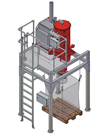 Stationäre Absauganlage Ruwac DA 5 zum Befüllen von BigBag