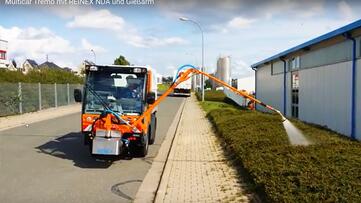 Gießen und Bewässern mit Multicar und Wassertechnik Reinex, bei Stangl