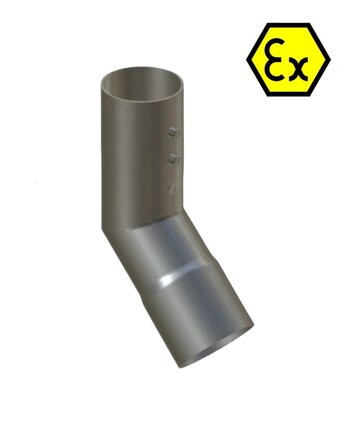 Schlauchanschluß Ø 50mm -n Stahl verzinkt, Winkelausf.45° -n 1x Druckpin - 1x aufgeweitet