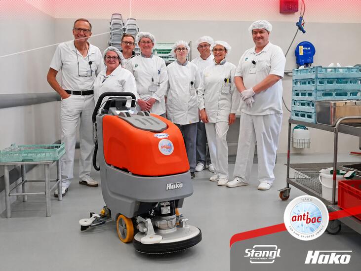 im Landeskrankenhaus Murtal, auf der Stolzalpe, wird zur Unterhaltsreinigung eine neue Reinigungsmaschine Hako Scrubmaster von Stangl eingesetzt