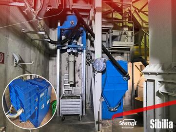 Bei Vetropack Pöchlarn wurde eine Sibilia Industriesauganlage und Absauganlage von Stangl mit Rohrleitung installiert, zur Absaugung von Glasstaub und -Scherben