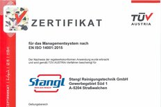 Stangl ist nach Umweltmanagementsystem EN ISO 14001 zertifiziert