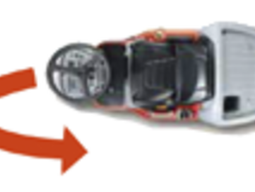 Darstellung der extremen Wendigkeit der Reinigungsmaschine B75-R von Stangl