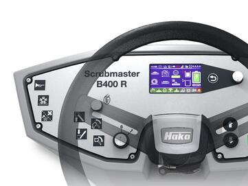 Hako Scheuersaugmaschine B400-R von Stangl mit praktischer LCD-Display ermöglicht dem Anwender die intuitive Bedienung