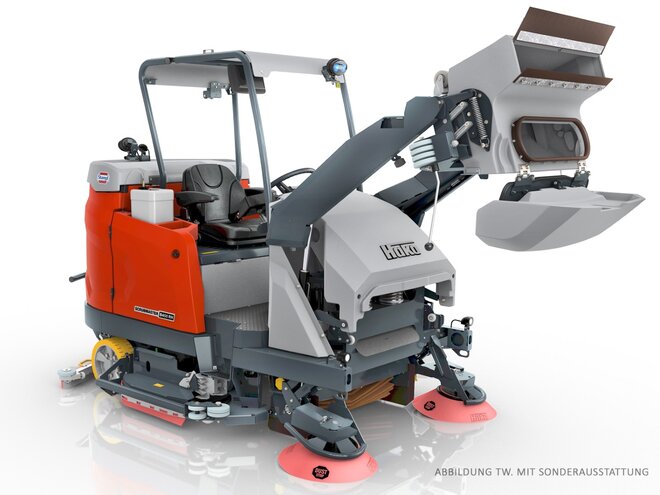 Kombinations-Kehrsaug- und Scheuersaugmaschine Scrubmaster B400-RM TB 1550 von Stangl mit Hochentleerung