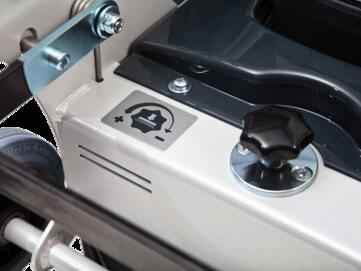 Verstellbarer Paddruck bei der Einscheibenaschine EU 510 von Stangl