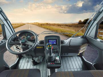 Die Fahrerkabine des Multicar M41 von Stangl ist Ergonomisch gestaltet, selbsterklärend und intuitiv bedienbar-