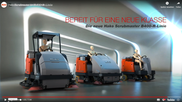 Vorschaubild Video Hako Scrubmaster B400-R von Stangl zu Produkteigenschaften der Bodenreinigungsmaschine