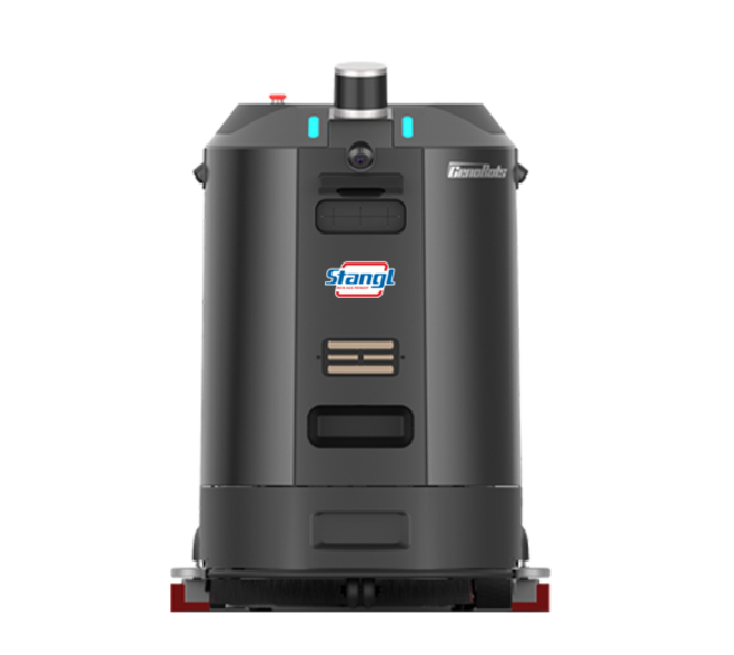 Der Bodenreinigungsroboter CenoBots L4 von Stangl ist mit 3D Lidar Sensoren und NVidia AI-Chip ausgestattet. 