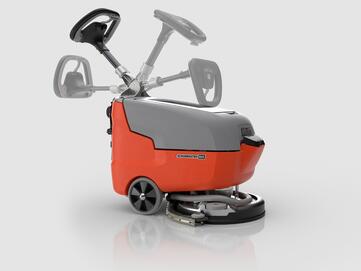 Bodenreinigungsmaschine Hako Scrubmaster B25 von Stangl mit verstellbarem Bedienholm