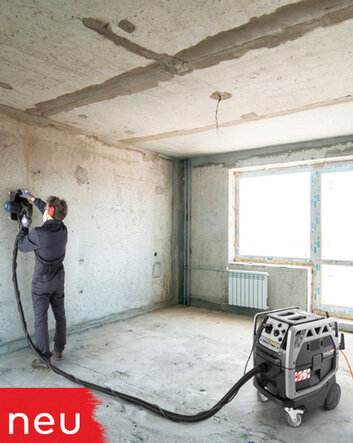 Nass-Trockensauger StaVac 40 Profi M von Stangl im Einsatz auf einer Baustelle