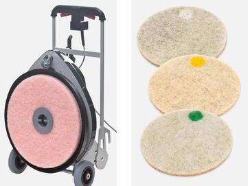 Klein und mobil für den Transport zusammenklappbar die Poliermaschine EU 510 von Stangl