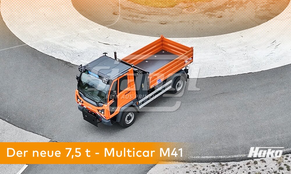 Stangl stellt neuen kommunalen Geräteträger vor: 7,5 Tonnen Multicar M41, 90 km/h schnell.