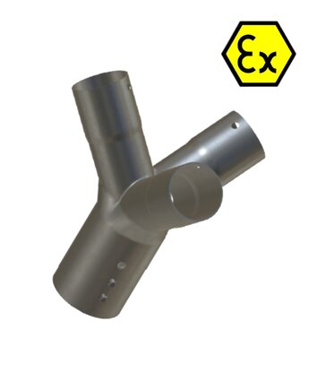 Gabelstück  45°, Anschluss: Ø 70mm, EX-Schutz