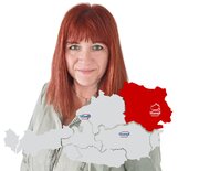 Stangl Kundendienst Astrid Reiterer und Gebietskarte