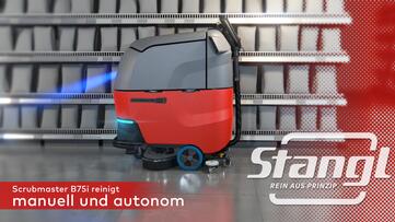 Video autonome Bodenreinigungsmaschine Hako Scrubmaster B75i von Stangl  autonomen Reinigung, Einlernen der Umgebung, Hindernisse werden umfahren 