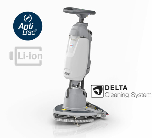 kompakte Bodenreinigungsmaschine von Stangl Scrubmaster B5 mit AntiBac Tank antibakterielle Tankbeschichtung