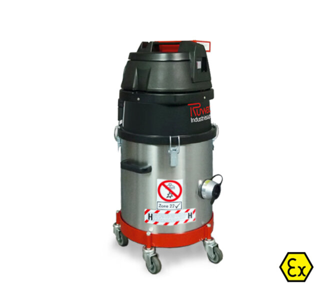 Leistungsstarker Industriesauger Ruwac R18 A012 Zone 22 mit Edelstahlbehälter von Stangl zugelassen für Feinstäube und gesundheitsgefährdende Stäube
