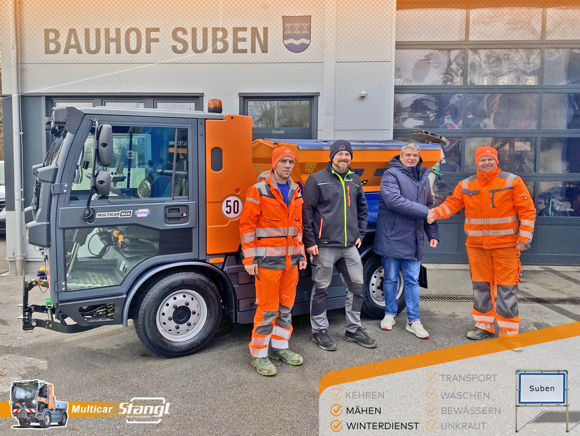 Gemeinde Suben erhält neuen Multicar Geräteträger von Stangl zum Mähen und für den Winterdienst