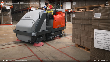 Vorschau zum Video der Einsatzbereiche der Kombinations-Kehrsaug- und Scheuersaugmaschine B400-R von Stangl