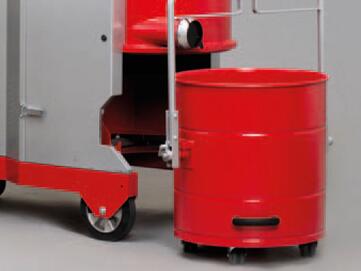 150 Liter Behälter mit Kippvorrichtung und Staplertaschen mit Bügel  Industriesauger Ruwac DA 5 von Stangl 