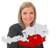 Stangl Kundendienst Jasmin Doerflinger und Gebietskarte