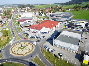 Luftaufnahme Steindorf bei Straßwalchen Stangl Reinigungstechnik mit Werk 1 und 2